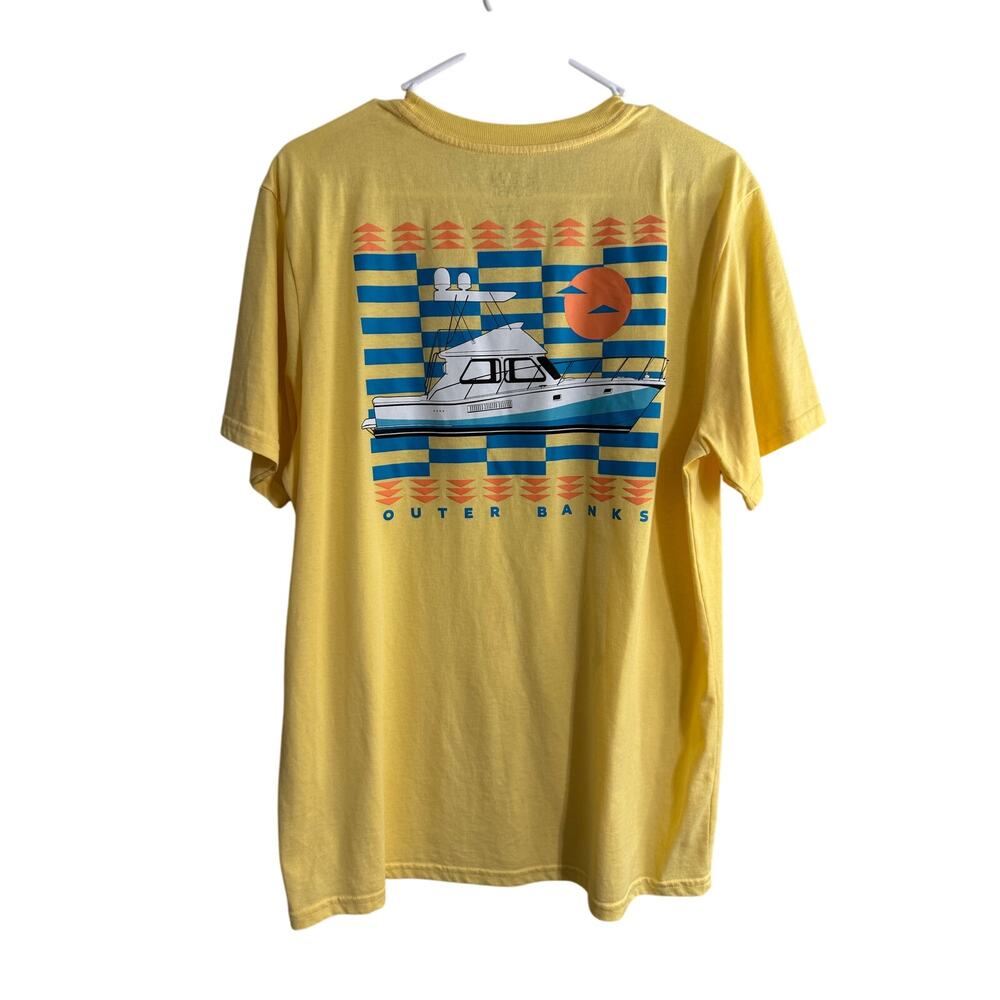 Ocean  + Coast Outer Banks Yellow Boat Tee Size Large